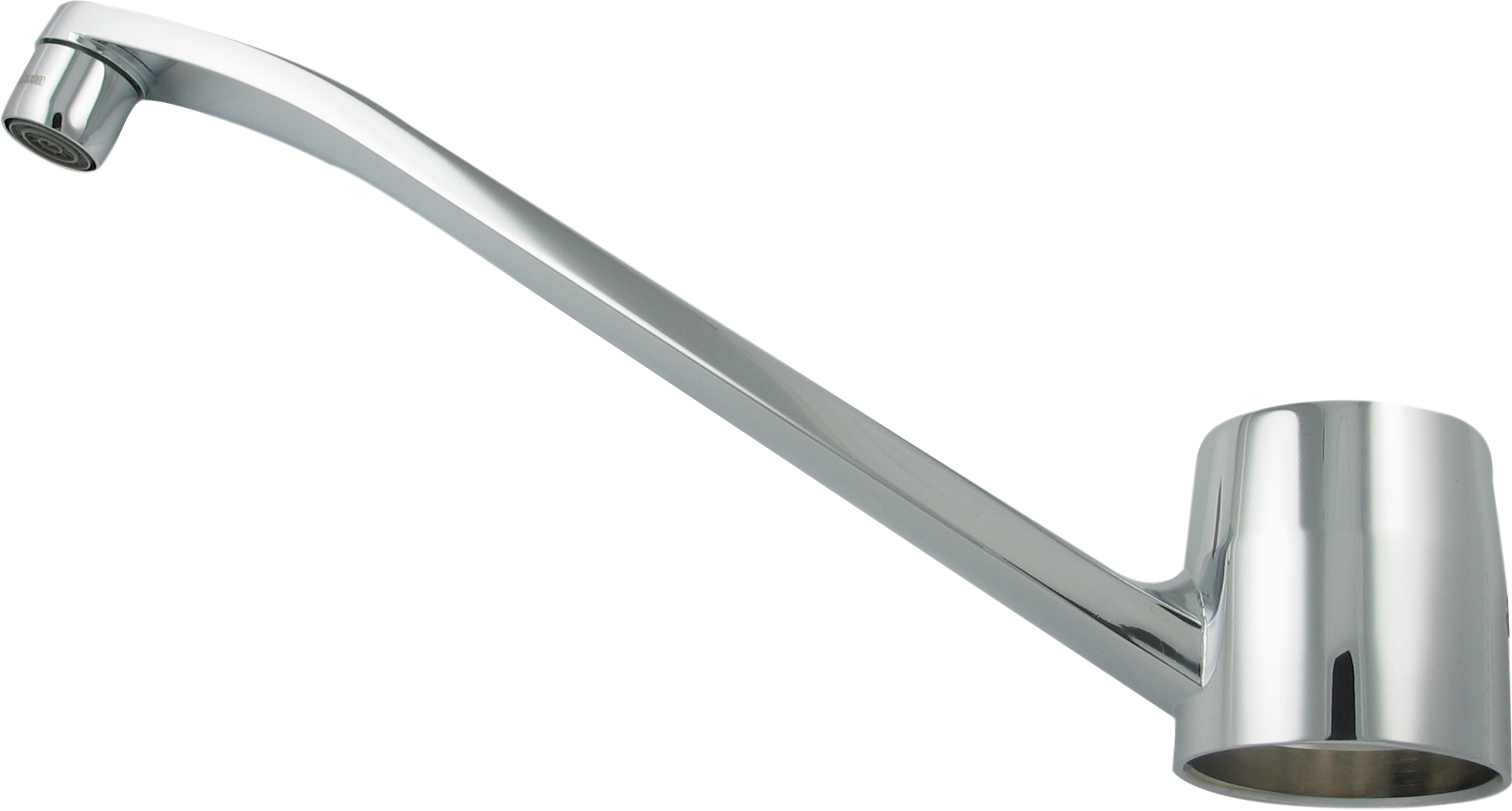 Utloppspip med strålsamlare och stoppskruv, längd: 250 mm, svängbar 110° (standard)